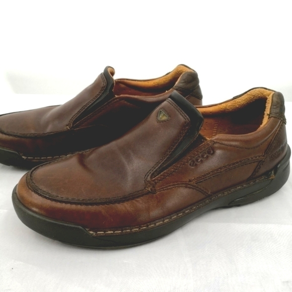 ECCO Men's 41 EU 10/10.5 US Brown Hydromax Loafer Slip On Heeled Shoes - Picture 2 of 8